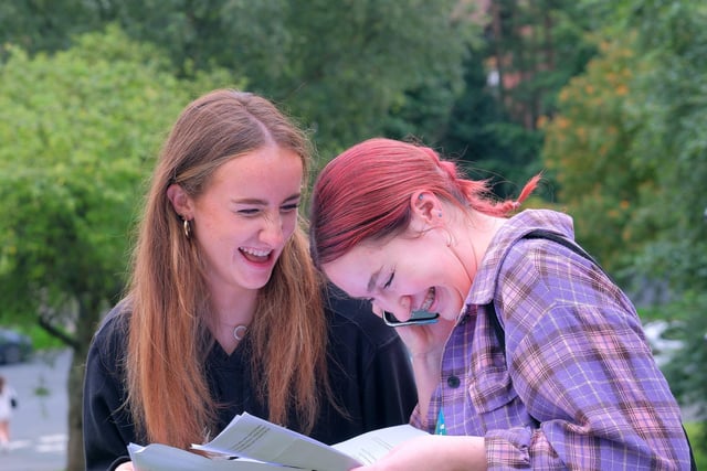 Lauren Redhead and Millie Mason read their results