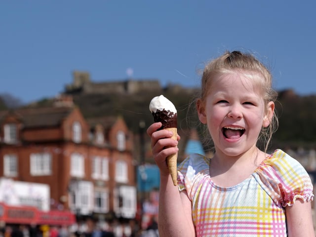 An Ice cream is a must by the seaside.