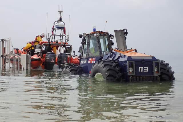 Flamborough Lifeboat return to shore. Image: Flamborough RNLI