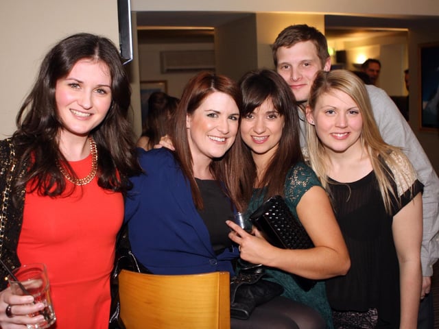 Laura, Gemma, Sarah, Shane and Kate enjoying a catch up in Klosters.