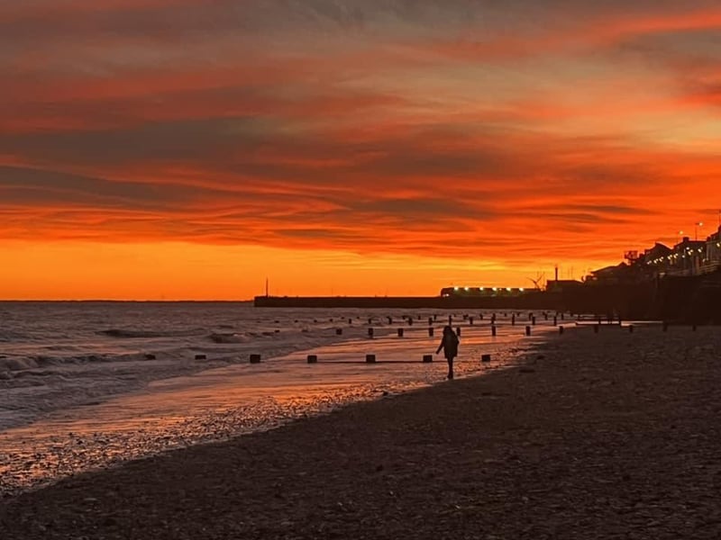 A glorious sunset on Bridlington's North Beach.