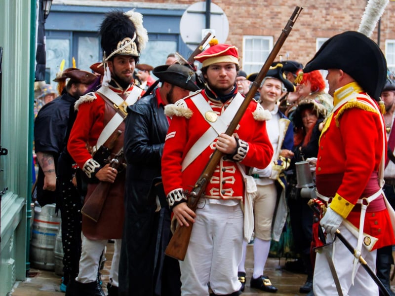 Some of the pirate characters in costume.