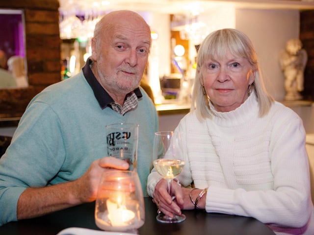 Colin and Jenny find a quiet corner in Ink Lounge Bar.