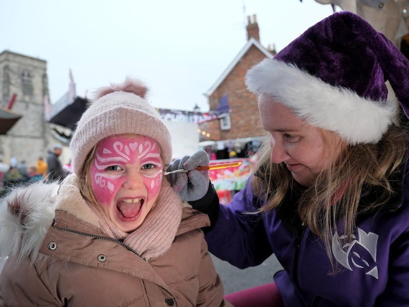 Face paint was available for the children.