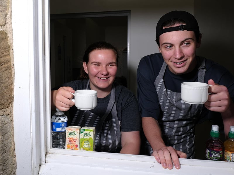 Tilly Grunwell and Dan Green raising cash for a charity trip.
picture: Richard Ponter