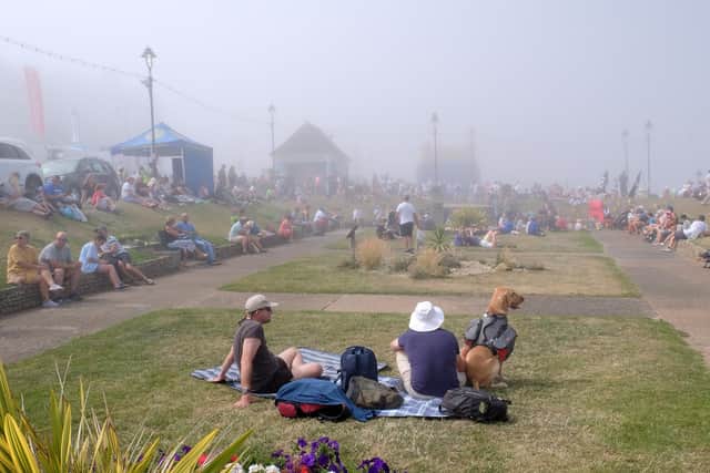 Thick sea fret rolls in at the 2022 Whitby Regatta which meant the Red Arrows could not be seen from the clifftop.
picture: Richard Ponter