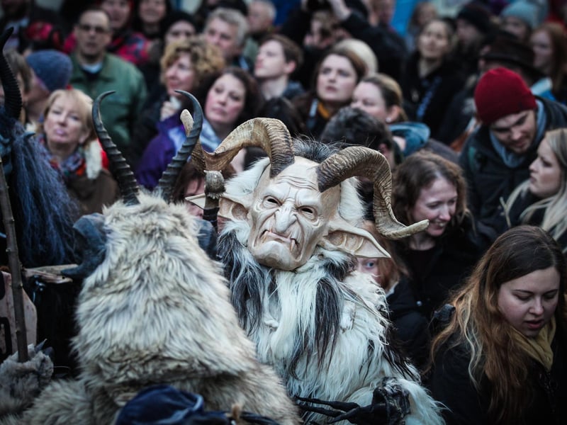 A horned character at Whitby Krampus Run 2017.
Picture: Ceri Oakes