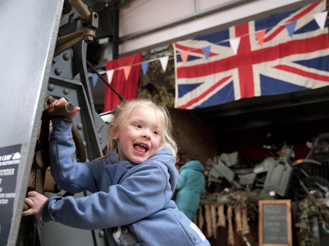 Enjoying exploring the exhibits