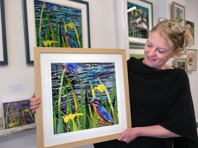 Lisa Skelton, based at Gallery 33, with her art.