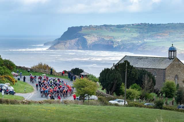 Tour de Yorkshire Stage 3 goes through Robin Hood's Bay in 2019.