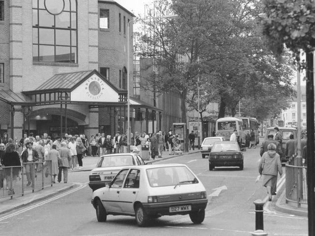 The Brunswick Pavilion has been built but cars are still allowed along Aberdeen Walk and up Westborough, in this photo.