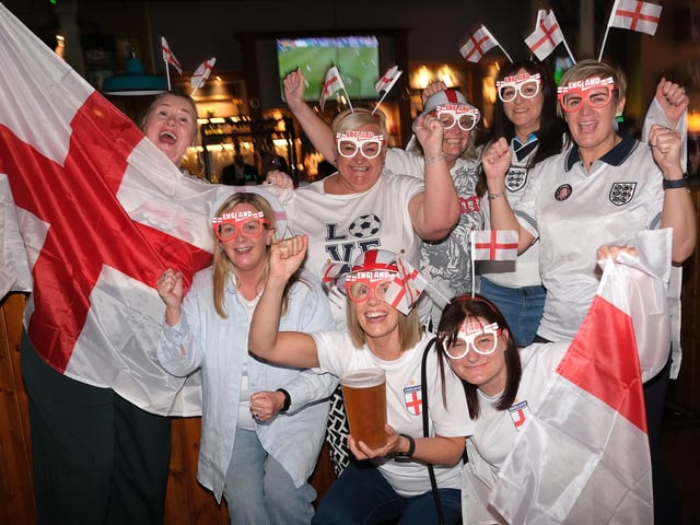 Cheering for England in the Scarborough Flyer.picture: Richard Ponter