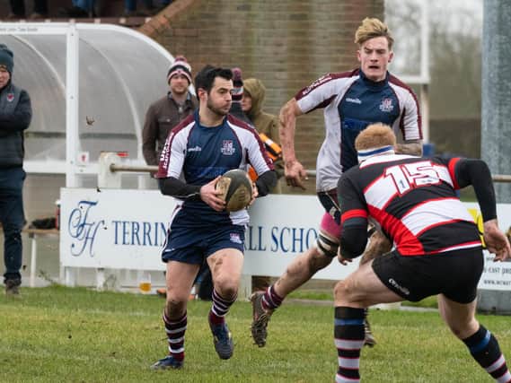 Joe Davies scored the third and final try in Scarborough RUFC's loss against Moortown at Yarnbury last weekend