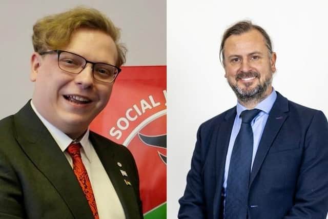 Asa Jones, candidate for the Social Justice Party and David Bowes, Reform UK’s candidate for the Scarborough & Whitby constituency seat.picture: LDRS & Reform UK.