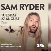 Sam Ryder is coming to the coast on August 27.
