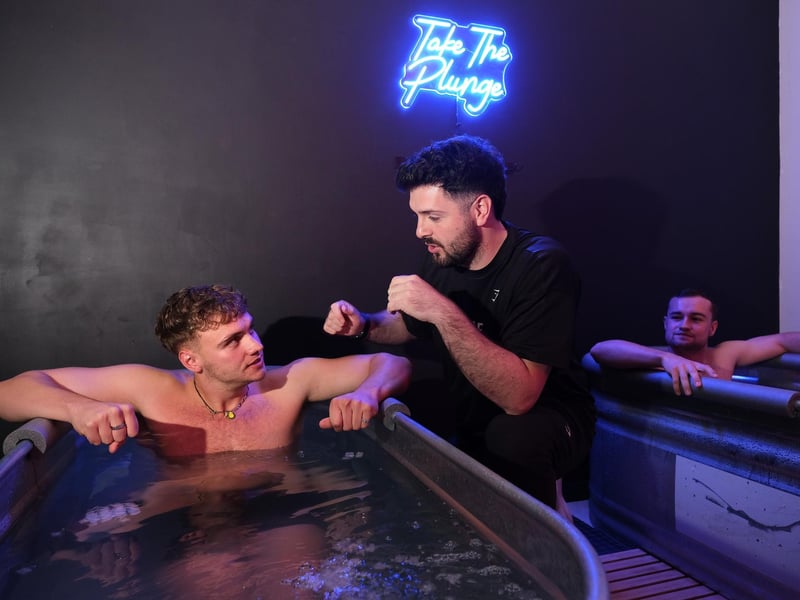 TJ chats during the ice bath session