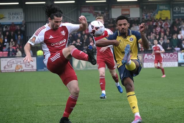 Scarborough Athletic earned a superb 1-0 home win against National League North leaders Scunthorpe United. Photo by Richard Ponter