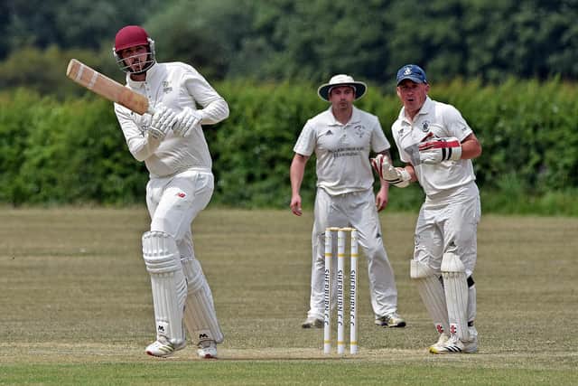 Kyle Outhart shone with bat and ball for Staxton in their win by five wickets at home to Wykeham. Photo by Simon Dobson