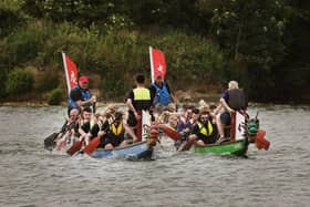 Dragon Boat racing at Wykeham Lakes in 2023