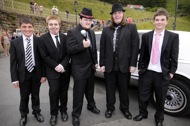 Graham School boys add a Blues Brothers mood to the prom.