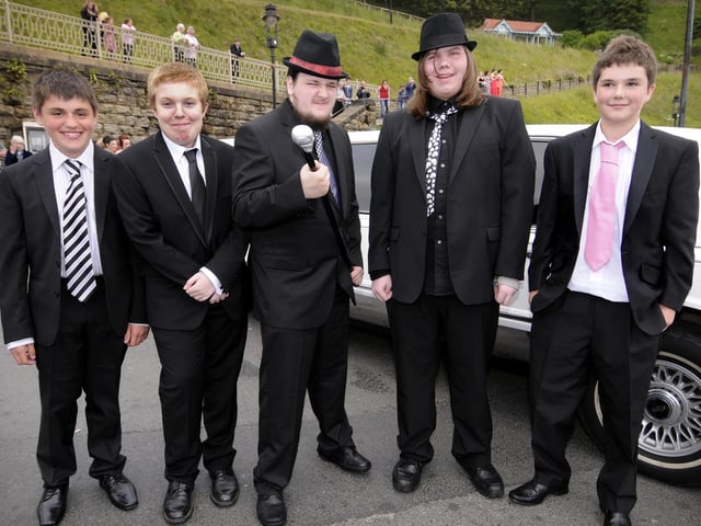 Graham School boys add a Blues Brothers mood to the prom.