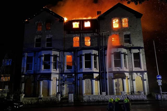 The fire at the Marine Residence began in the early hours of Sunday morning