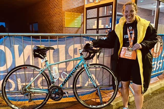 Sarah Noble at the Outlaw Triathlon Iron Man event.