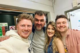Nalgo Bay pictured with Reverend And The Makers frontman Jon McClure.