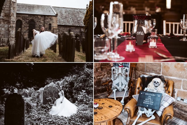 Goth wedding at Danby Castle, near Whitby.