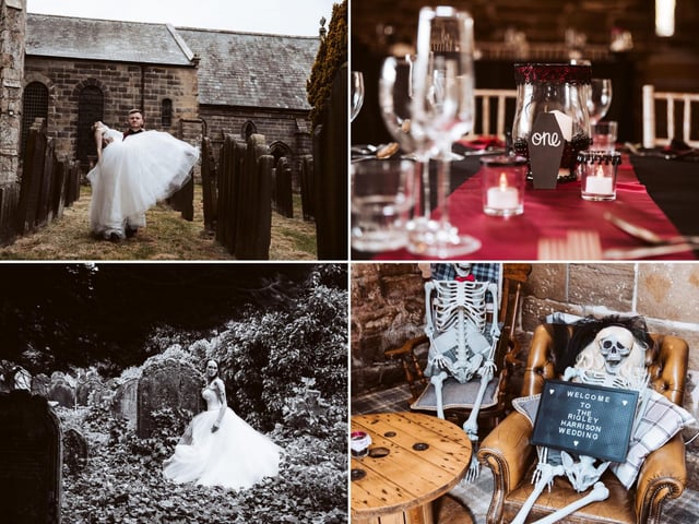 Goth wedding at Danby Castle, near Whitby.