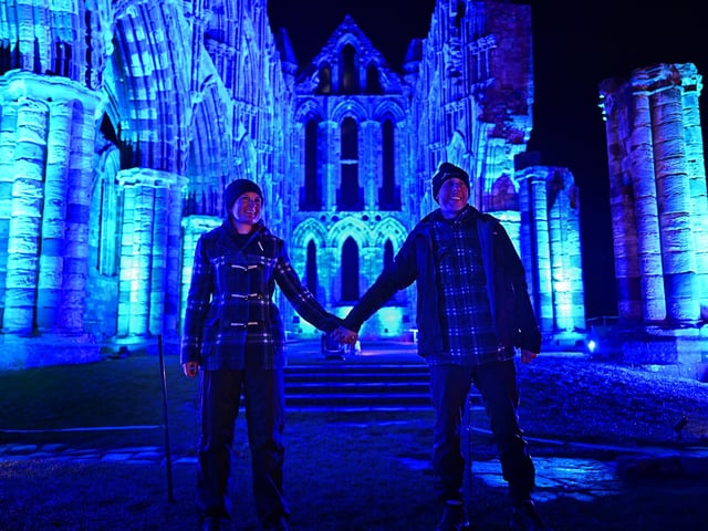 Visitors enjoyed exploring the dramatically lit site. Picture: Richard Ponter