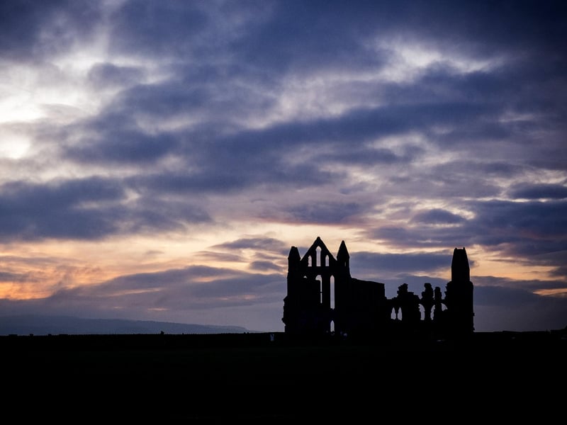 Whitby Abbey at sunset. photo: Marisa Cashill