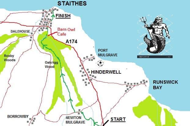 Map of the walk around Staithes.