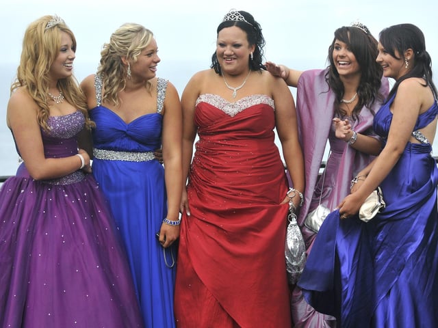 Filey School girls preparing for the evening.