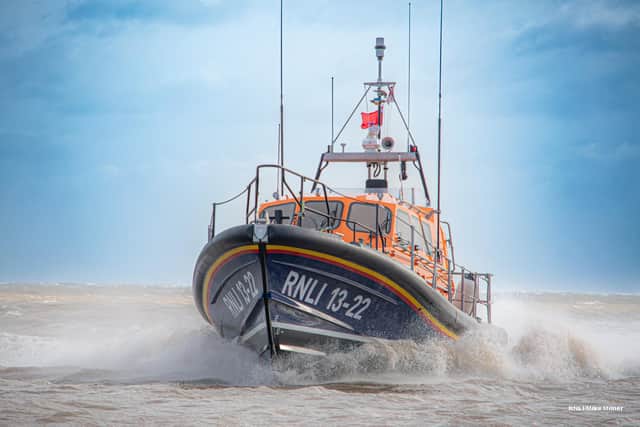 Bridlington RNLI all-weather boat Antony Patrick Jones returns from Storm Boelo tasking. Photo credit: RNLI/Mike Milner.