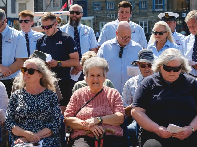 People attending the service at Whitby Lifeboat Station.  Photo: Ceri Oakes