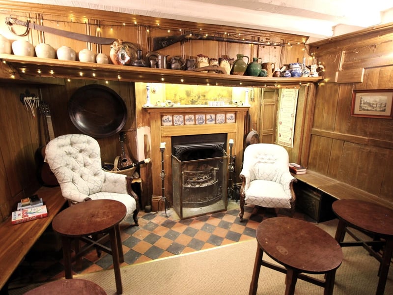 Beamed and panelled rooms hold character of their own.
