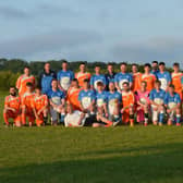 Heslerton FC and the Select XI line up at the Last Hurrah fundraiser