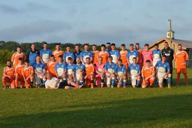 Heslerton FC and the Select XI line up at the Last Hurrah fundraiser