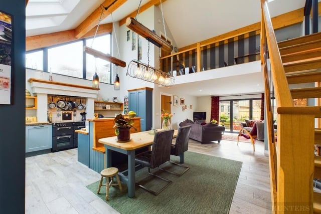 The ground floor open living design, with a gallery landing above.