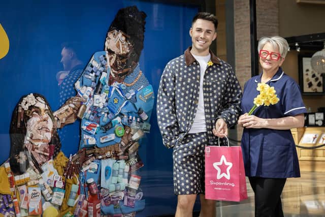 TV personality Joe Baggs has teamed up with end of life charity Marie Curie and Superdrug to launch ‘The Art of Care’ – a giant 3D artwork of a Marie Curie Healthcare Assistant caring for a patient, made of the items that the charity’s nursing teams say can make a big difference at the end of life.