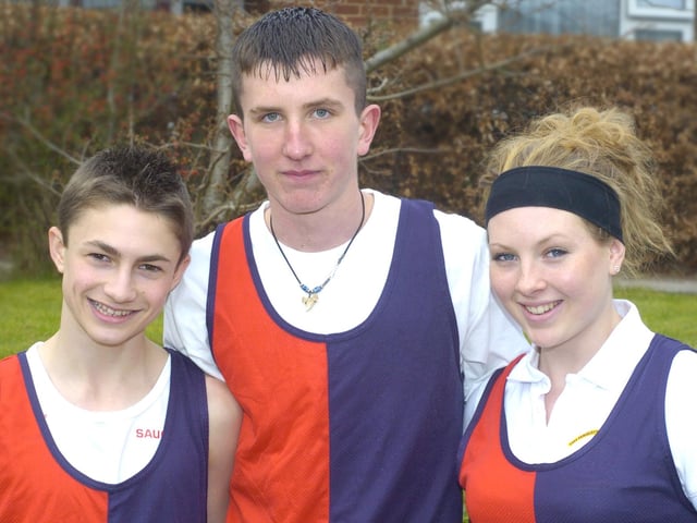 Scalby Schools North Yorkshire runners (left to right): Danny Collins, Danny Schofield and Alex Wheatman. 071340b
