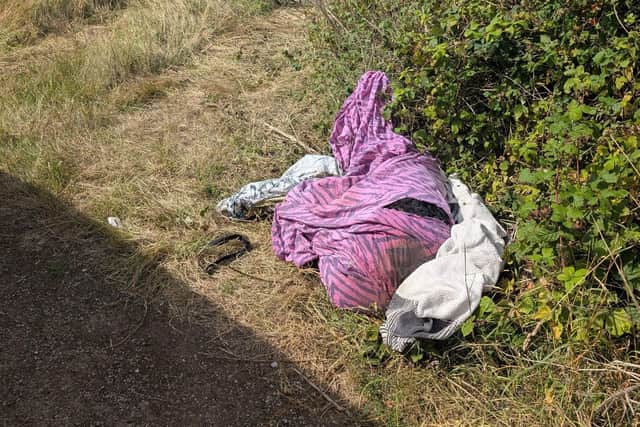 The dog's body was found wrapped in a pink blanket. Image: RSPCA