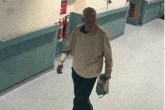 The CCTV image shows Douglas leaving the hospital.