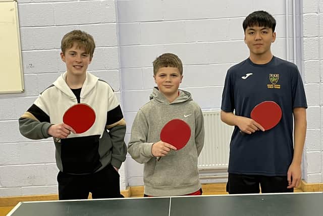 Premier Club Shark are Jamie Curran, Jude Hastie and Hieu Dam Photo by Karl Cousins