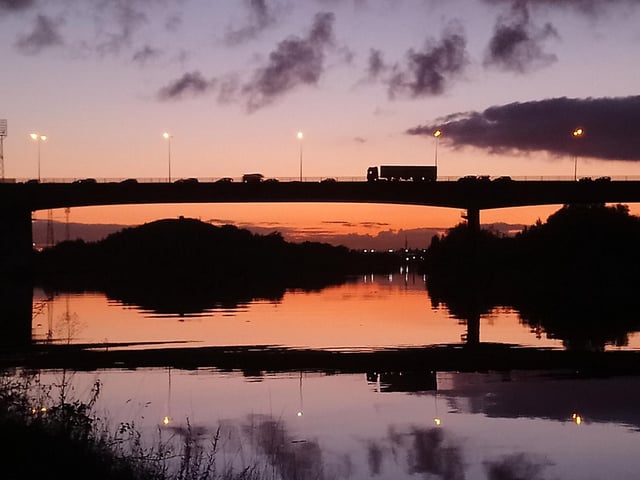 A19 flyover in Teesside - this picture made the BBC weather pictures.