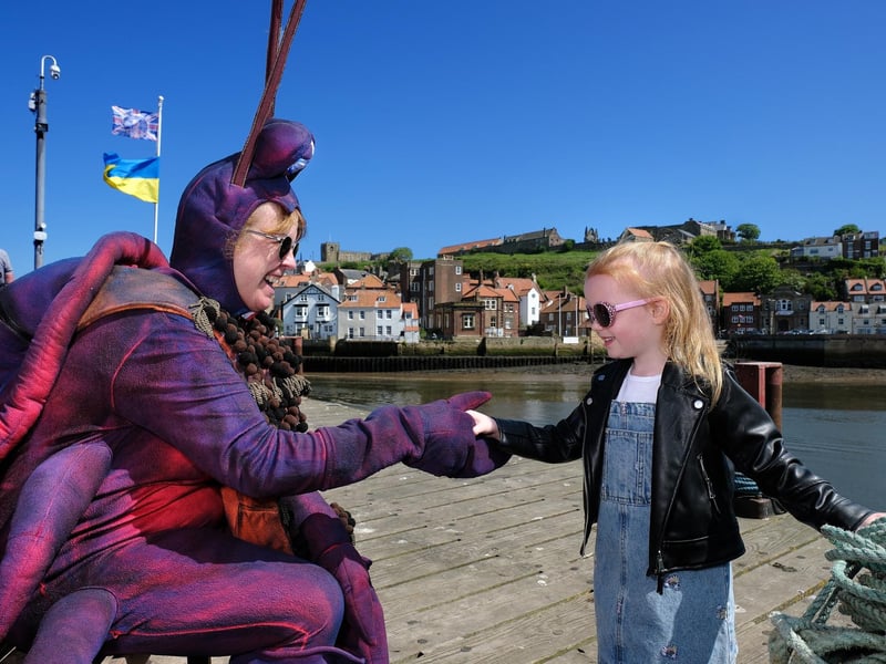 Whitby Fish and Ships Festival is on May 18 to 19 - here, a youngster meets a giant lobster on the quayside.
picture: Richard Ponter