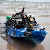 Recovered kayak back on the south beach. Photo: RNLI/Mike Milner.