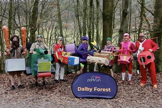 Scarborough Athletic Club runners at the Dalby Forest festive parkrun.