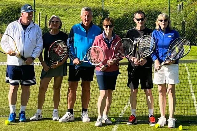 The unbeaten Hackness & Scarborough Tennis Club Mixed B team.